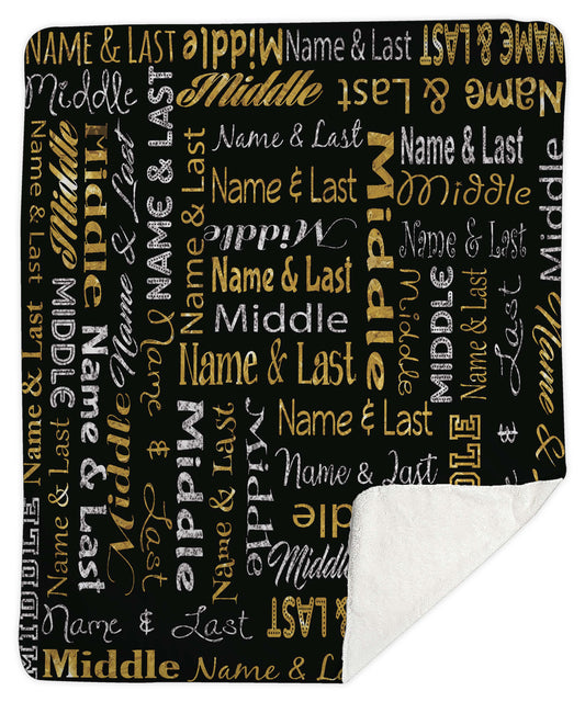 London Girls Gold Sherpa Blanket