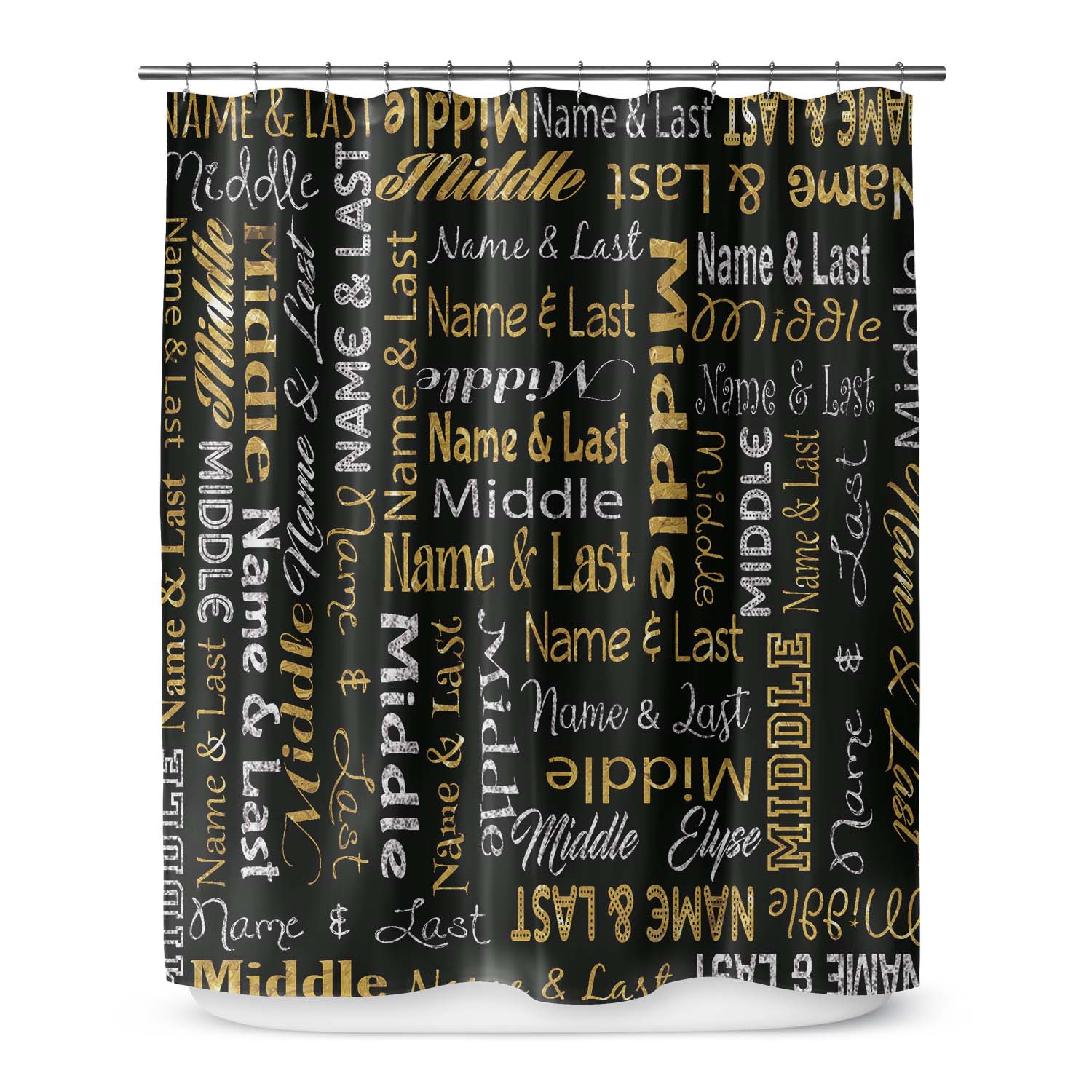 London Girls Gold Shower Curtain