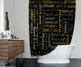 London Girls Gold Shower Curtain