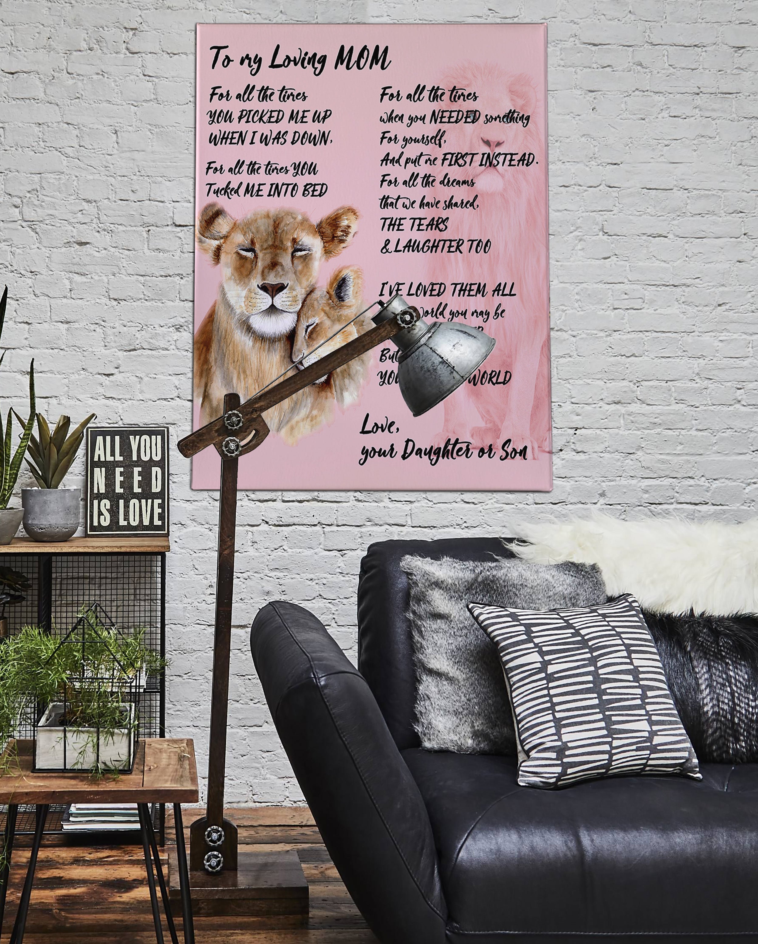 Loving Mom Lion Canvas Art