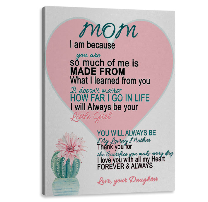 Mom Cactus Phrase Canvas Art