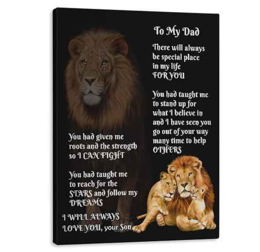 My Dad Lion Canvas Art