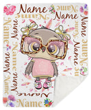 Owl Girls Sherpa Blanket