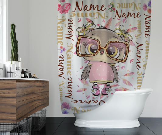 Owl Girls Shower Curtain