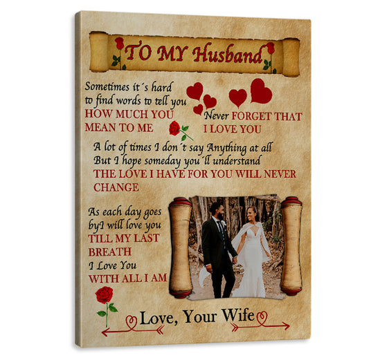 Parchment To my Husband Canvas Art