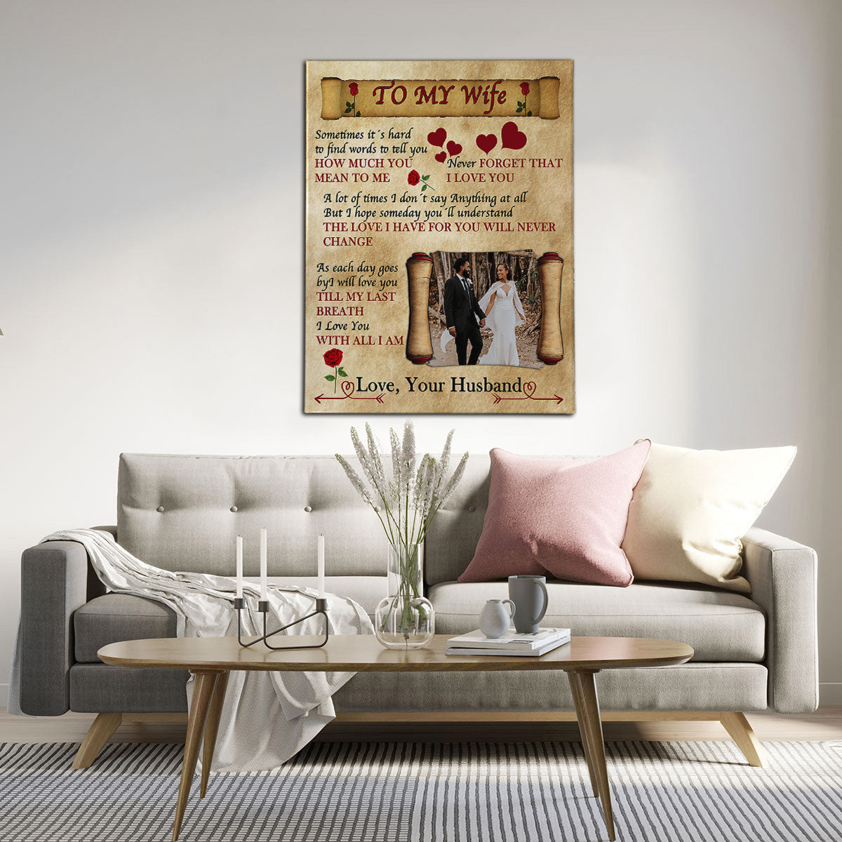 Parchment To my Wife Canvas Art