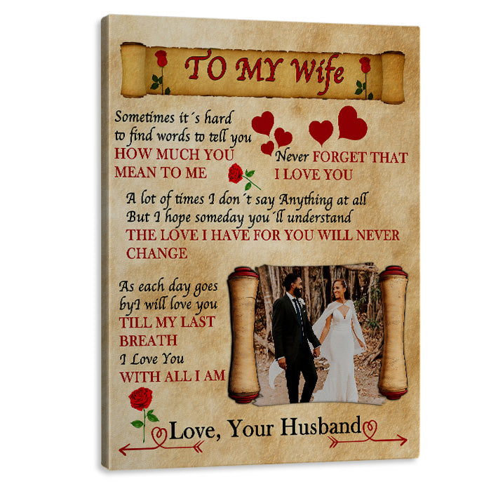 Parchment To my Wife Canvas Art