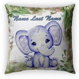 Blue Baby Elephant Pillow