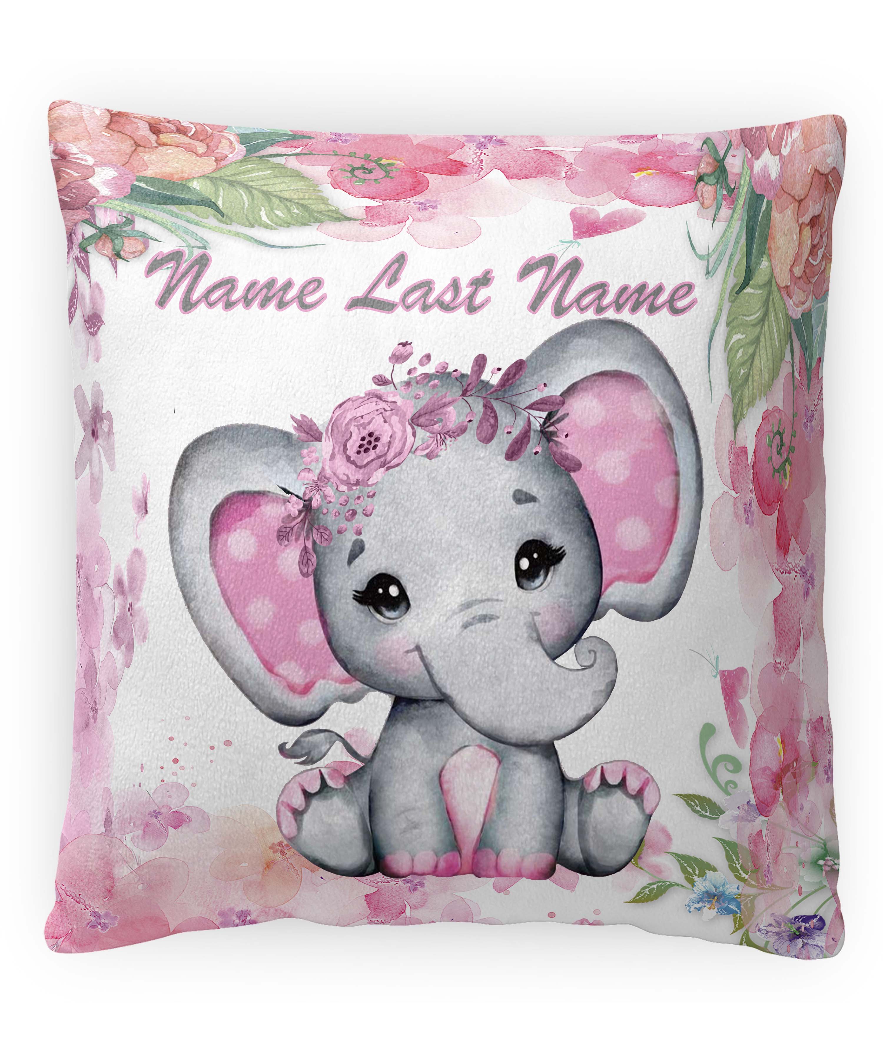 Pink Baby Elephant Pillow