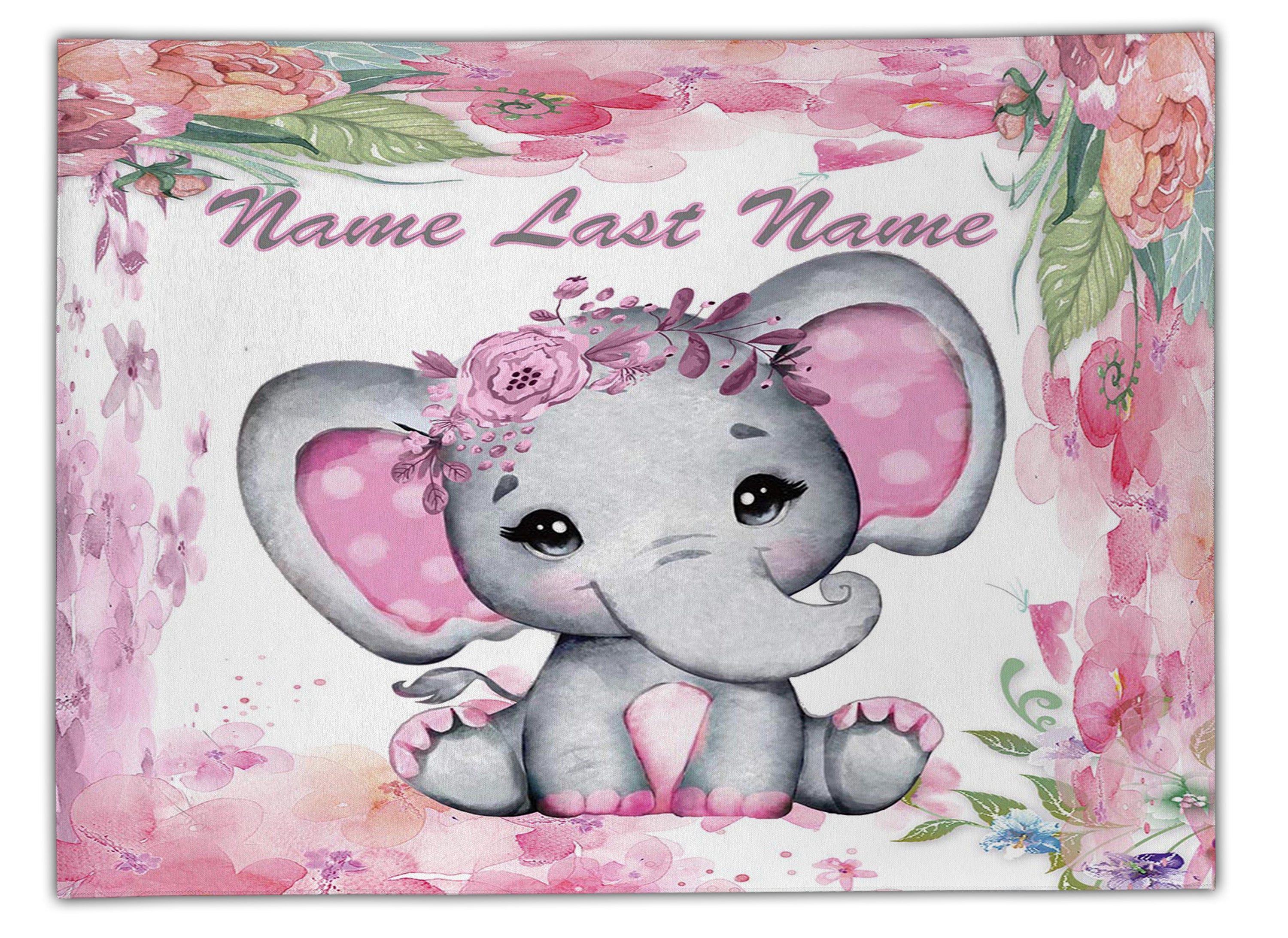 Pink Baby Elephant Rug