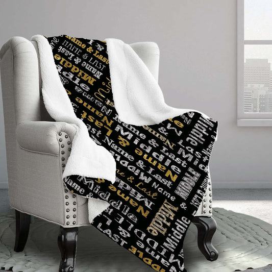 Simple Gold Boys Sherpa Blanket