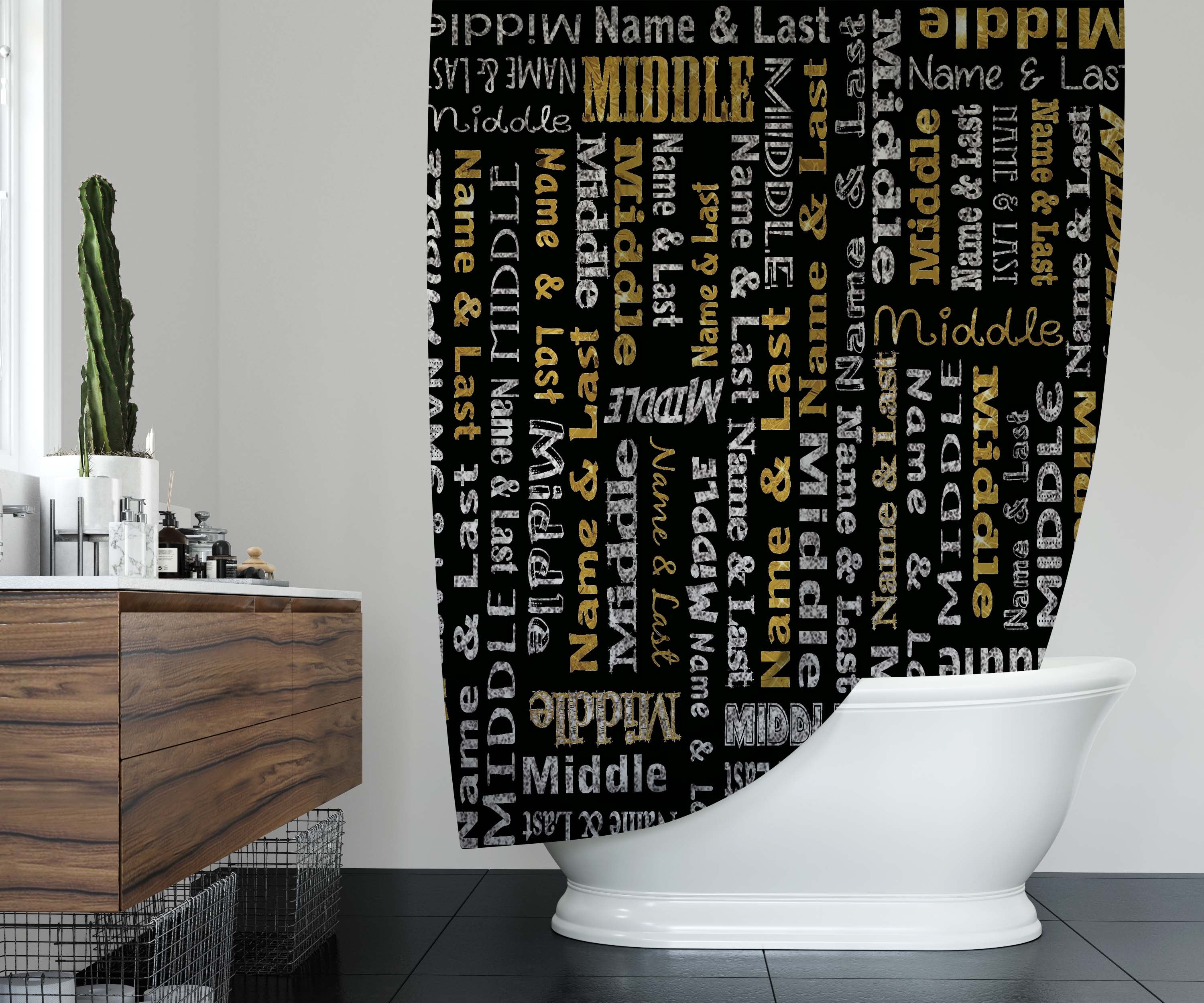 Simple Gold Boys Shower Curtain