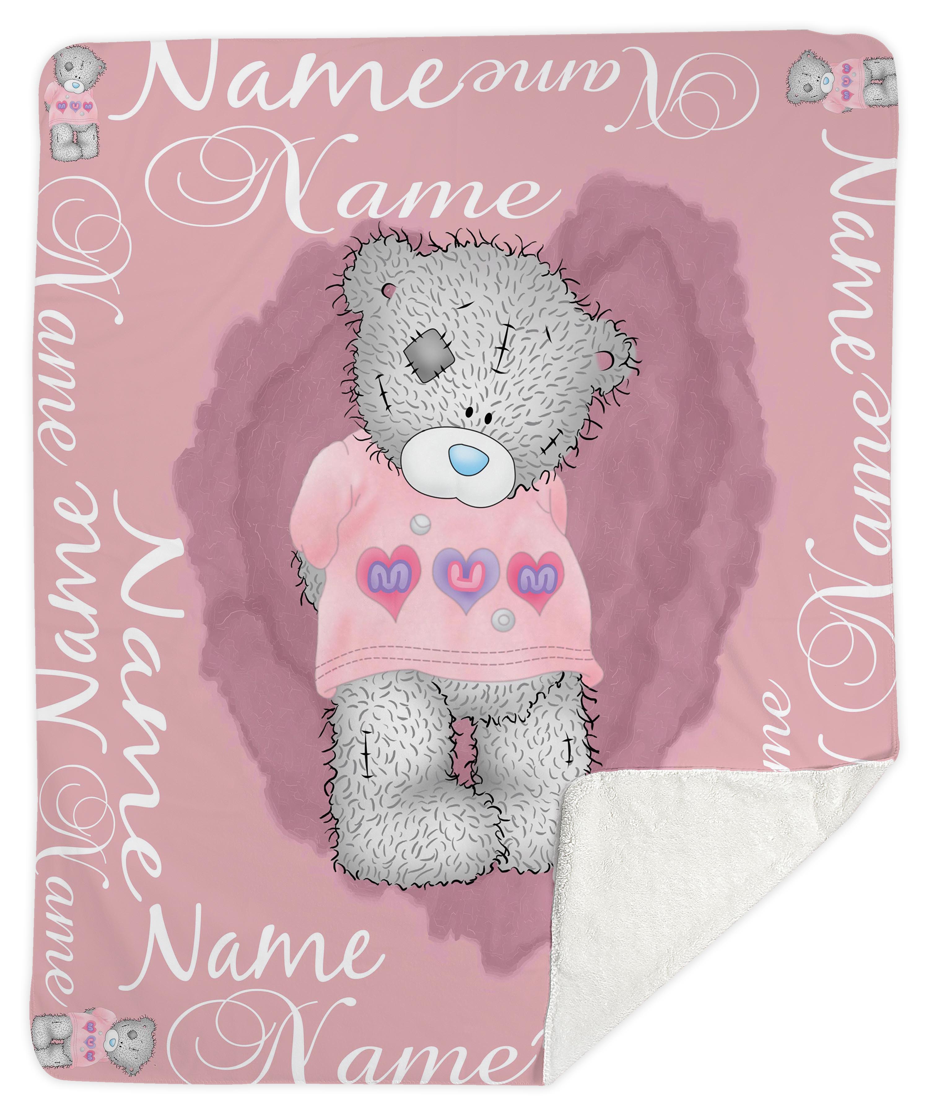 Teddy Bear Girls Sherpa Blanket