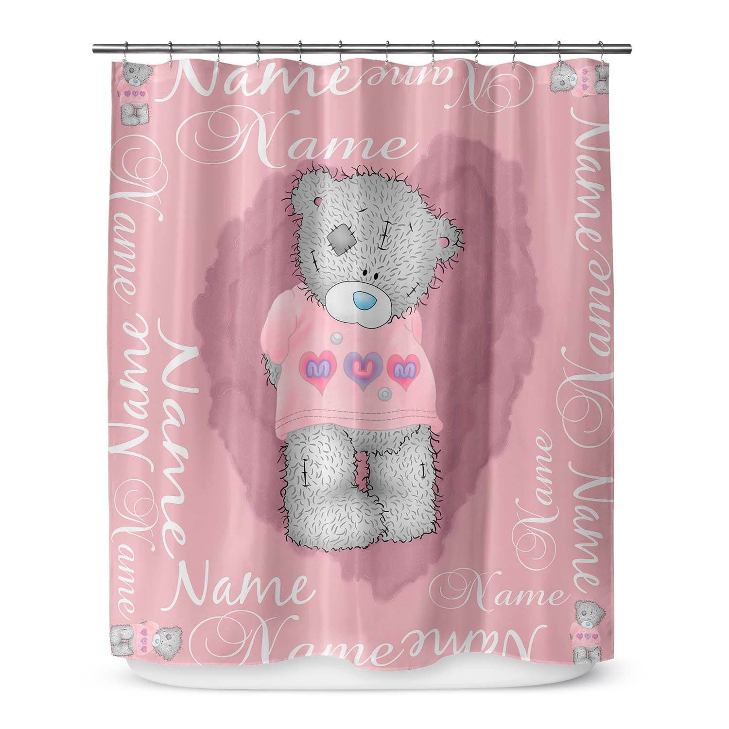 Teddy Bear Girls Shower Curtain