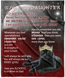 To my Loving Daughter Velvet Blanket