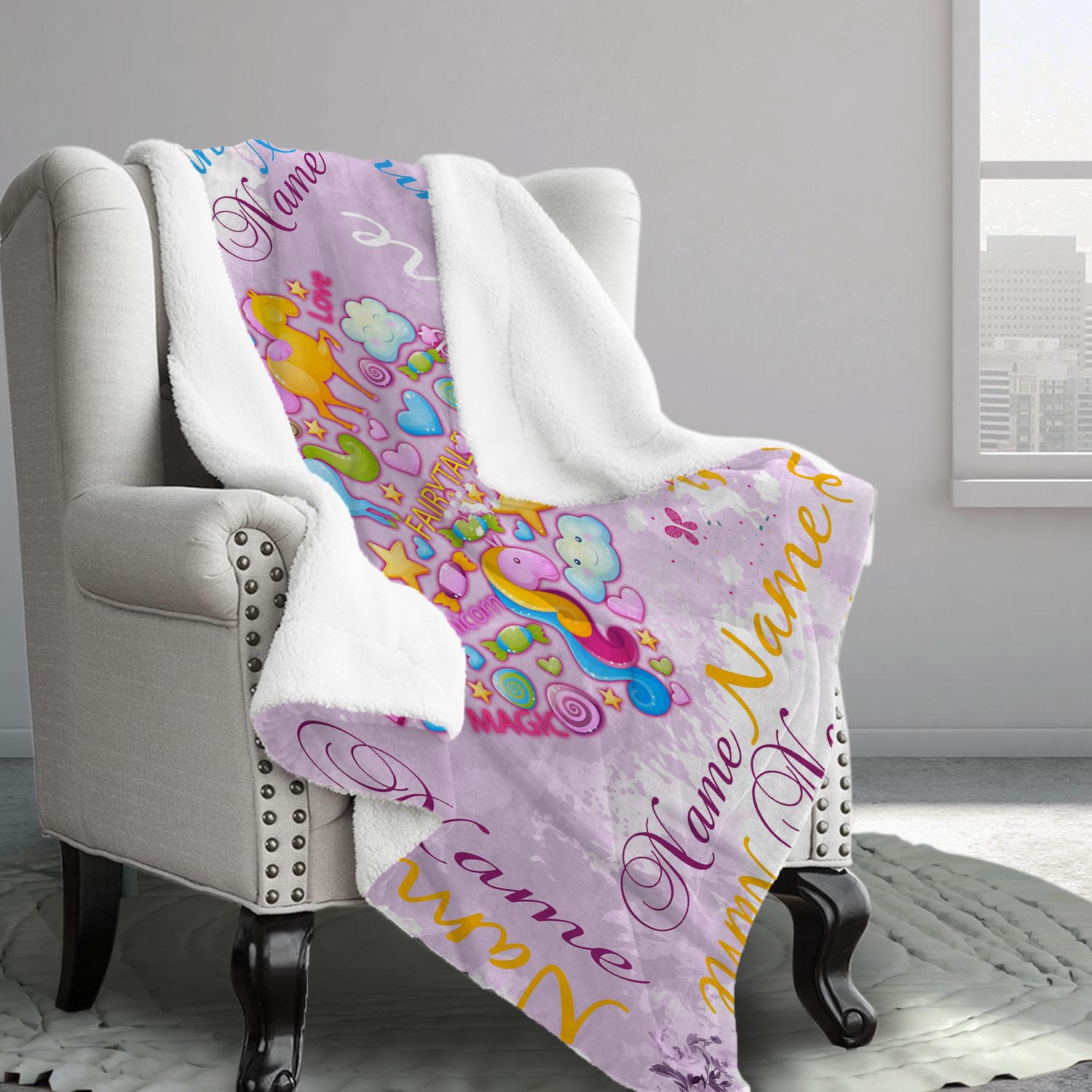 Unicorn Sherpa Blanket