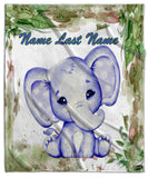 Blue Baby Elephant Super Plush Blanket