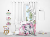 Pink Baby Elephant Super Plush Blanket