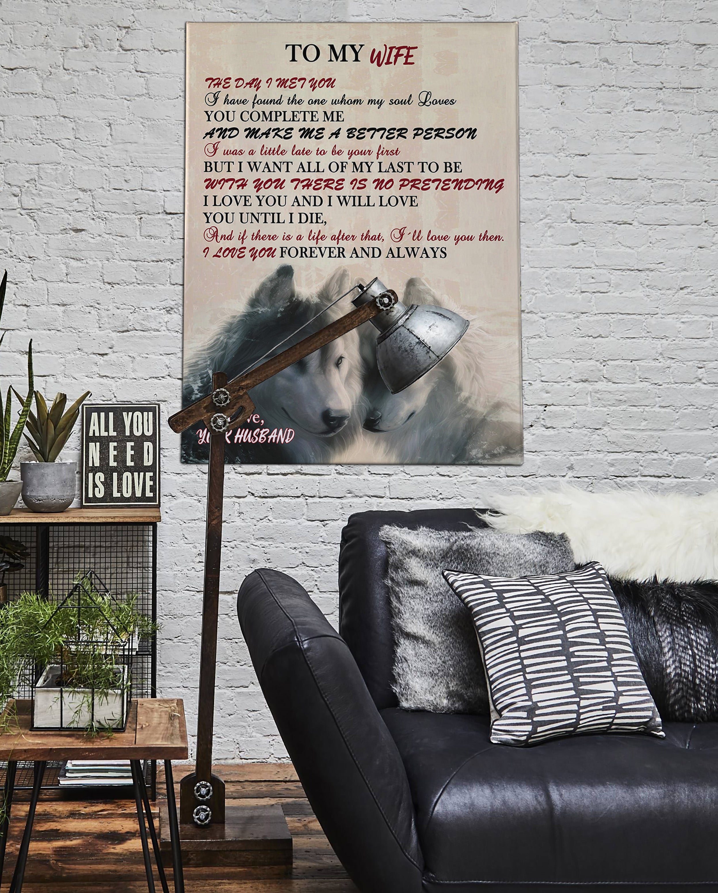 Wolf To my Wife Canvas Art