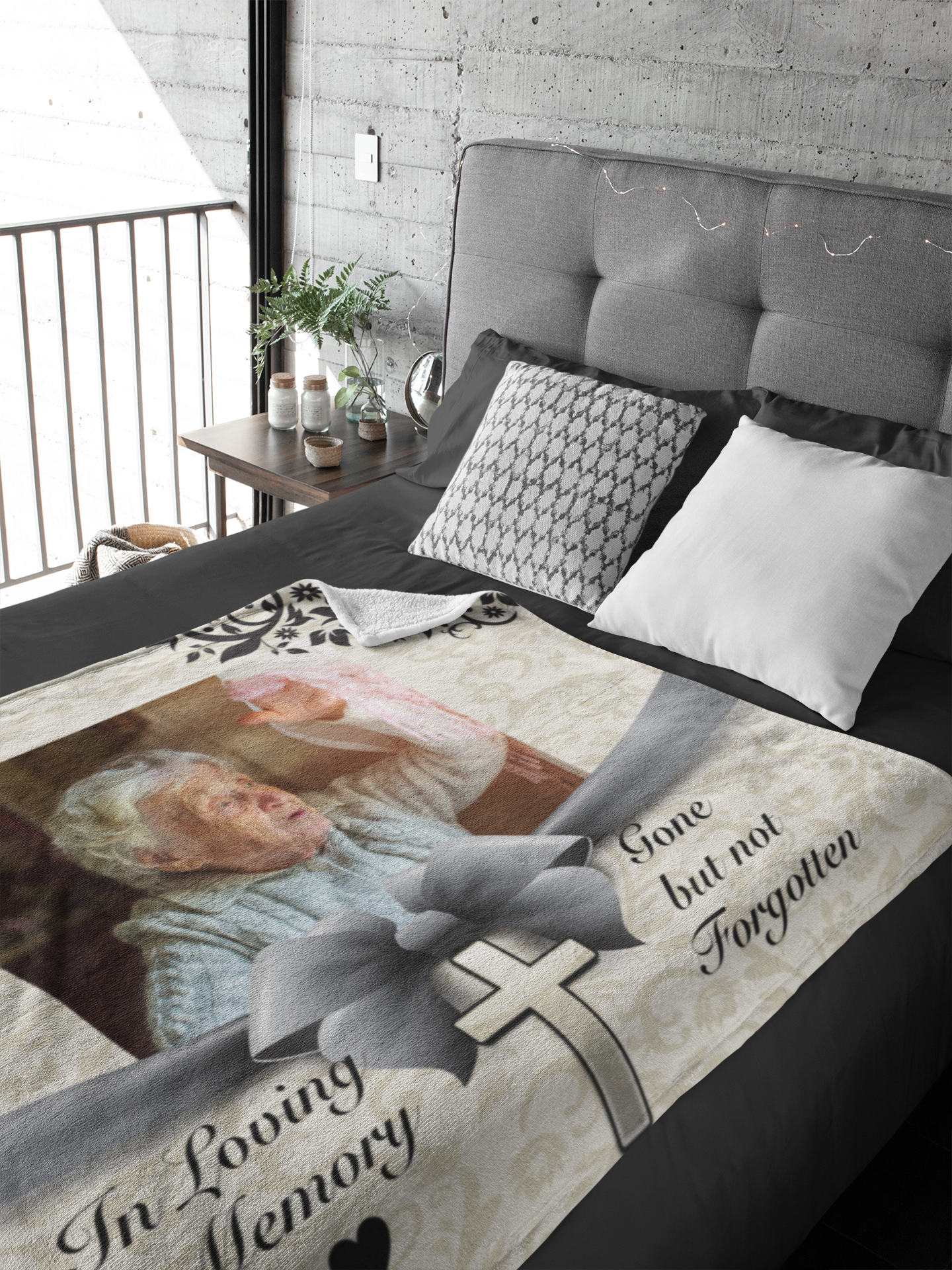 In Loving Memory Vintage Velvet Blanket